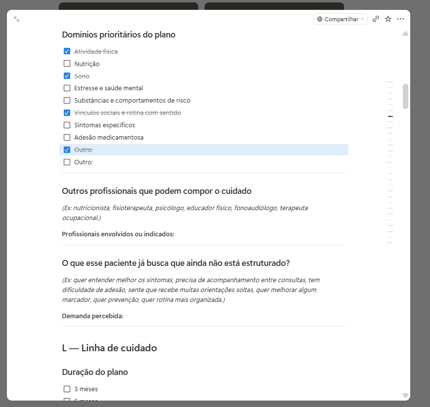 Checklist do kit